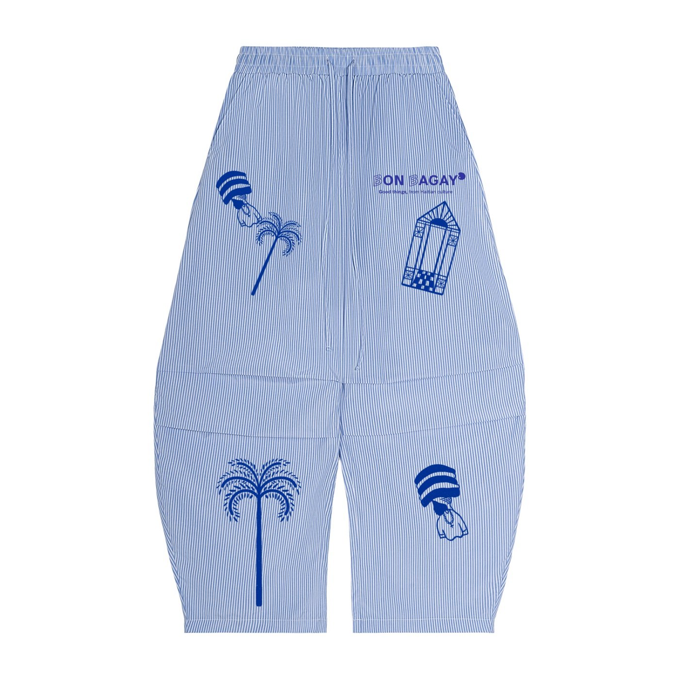 sbb vertical stripe drawstring barrel pants