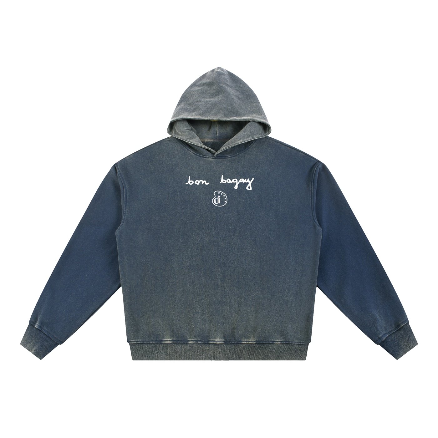 sbb washed knitted fleece hoodie