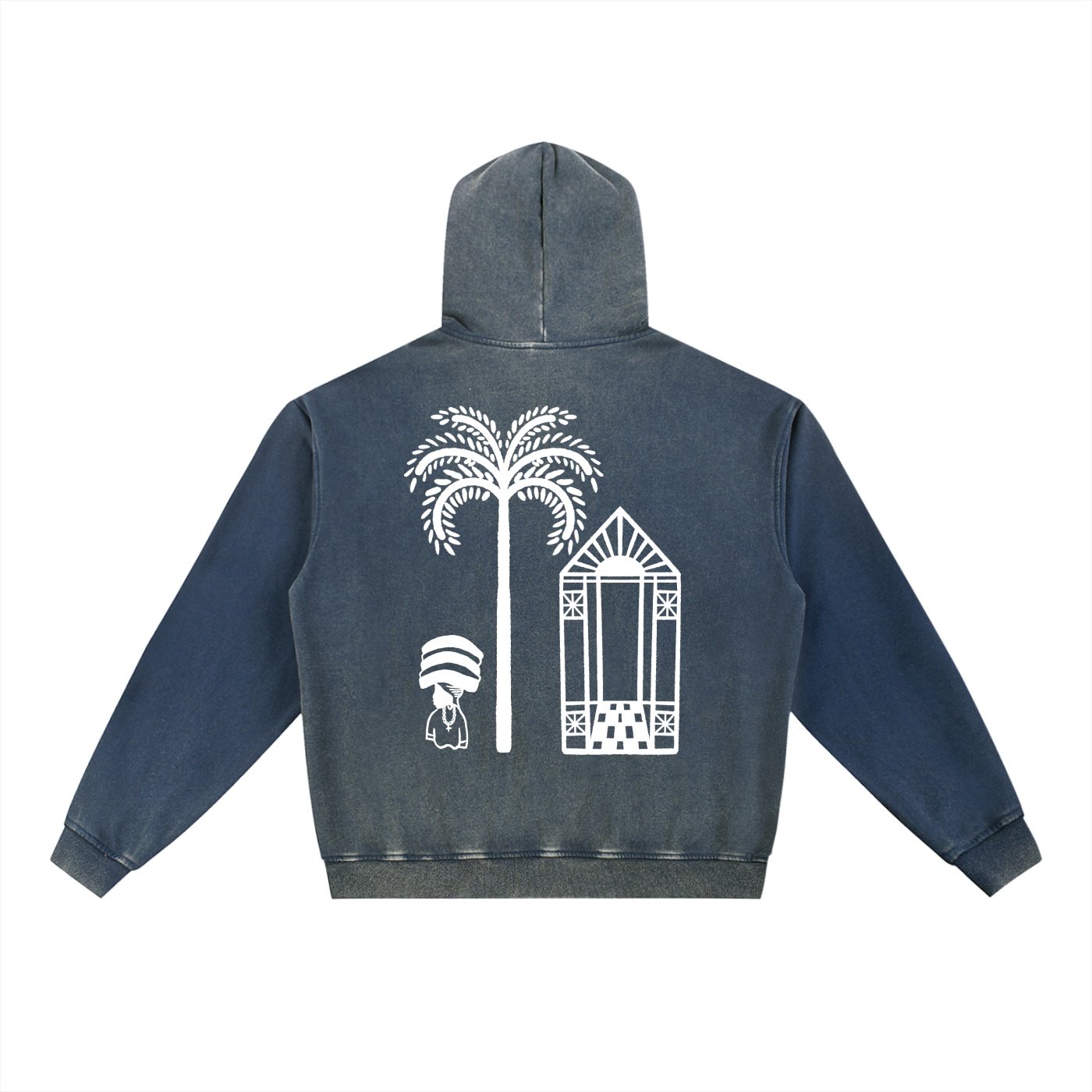 sbb washed knitted fleece hoodie