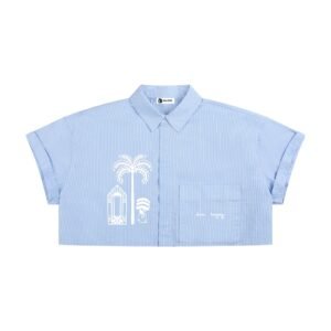 sbb striped boxy cropped shirt